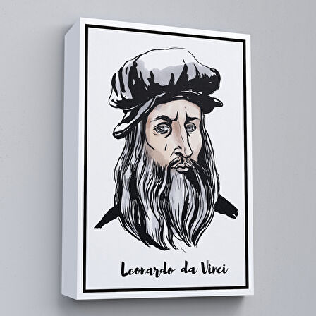 Kahverengi Çerçeveli Leonardo da Vinci Dekoratif Kanvas Tablo