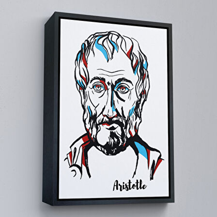 Siyah Çerçeveli Aristoteles Dekoratif Kanvas Tablo