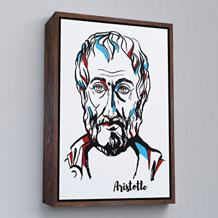 Siyah Çerçeveli Aristoteles Dekoratif Kanvas Tablo