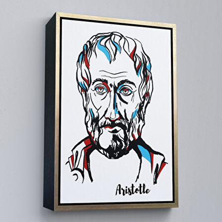 Siyah Çerçeveli Aristoteles Dekoratif Kanvas Tablo