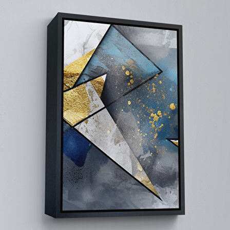 Beyaz Çerçeveli Modern Renkli Soyut Tablo