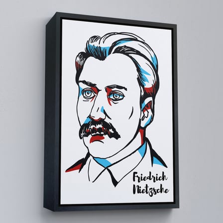 Altın Çerçeveli Friedrich Nietzsche Dekoratif Kanvas Tablo