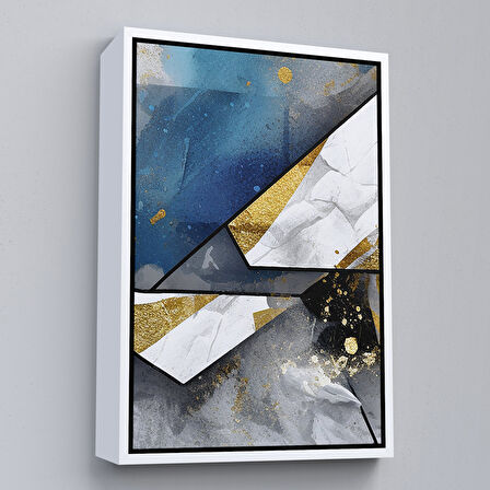 Siyah Çerçeveli Modern Renkli Soyut Tablo