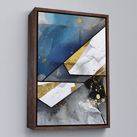 Siyah Çerçeveli Modern Renkli Soyut Tablo