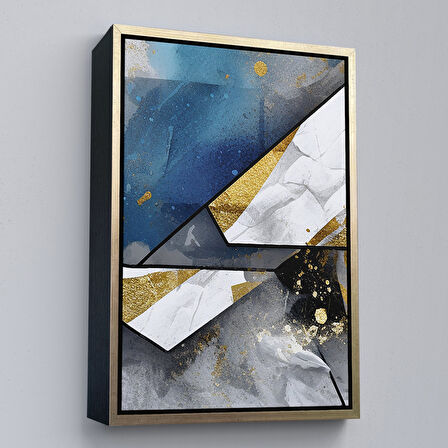 Siyah Çerçeveli Modern Renkli Soyut Tablo