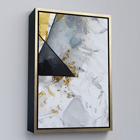 Beyaz Çerçeveli Modern Renkli Soyut Tablo