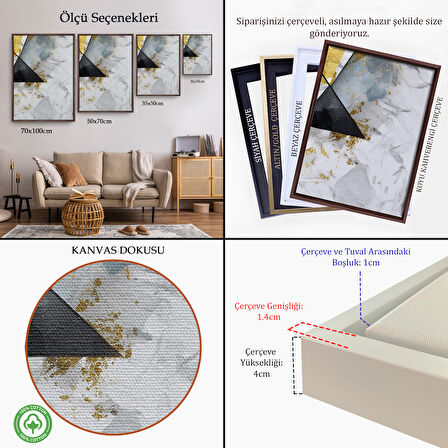 Beyaz Çerçeveli Modern Renkli Soyut Tablo