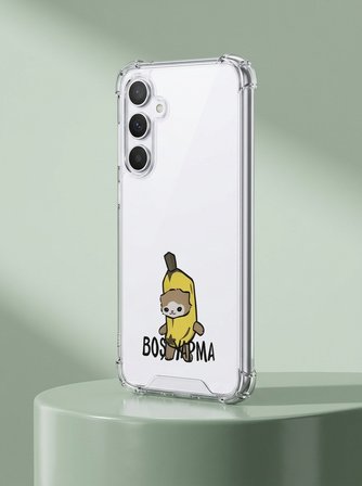 Samsung Galaxy A26 Boş Yapma Muz Detaylı Kart Bölmeli Şeffaf Telefon Kılıfı
