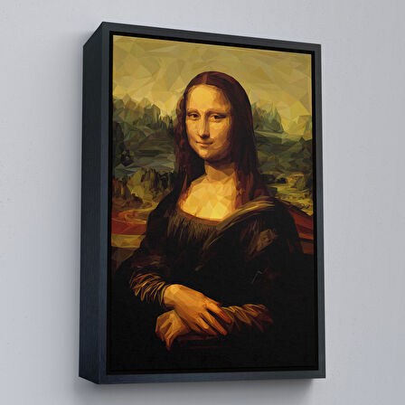 Beyaz Çerçeveli Mona Lisa Leonardo da Vinci tablosu Dekoratif Kanvas Duvar Tablosu