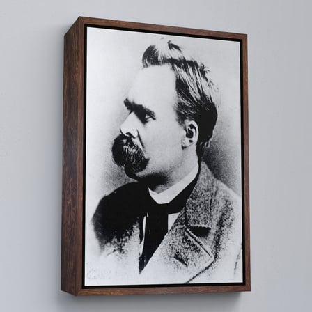 Beyaz Çerçeveli Friedrich Nietzsche Siyah Beyaz Dekoratif Kanvas Tablo