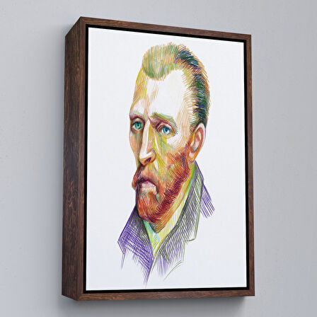 Kahverengi Çerçeveli Vincent Van Gogh Dekoratif Kanvas Tablo