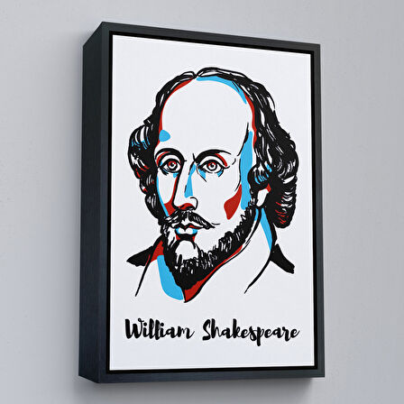 Altın Çerçeveli William Shakespeare Dekoratif Kanvas Tablo