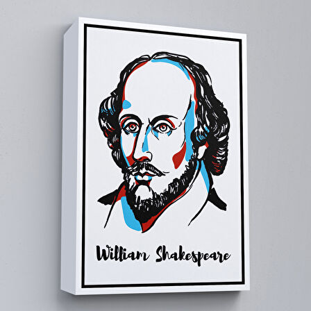 Altın Çerçeveli William Shakespeare Dekoratif Kanvas Tablo