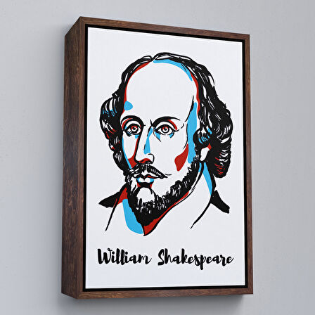 Altın Çerçeveli William Shakespeare Dekoratif Kanvas Tablo