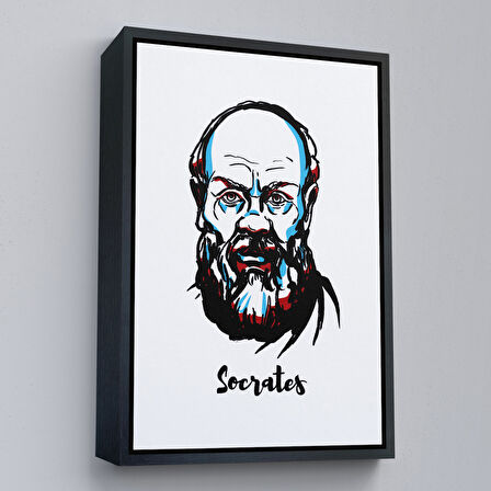 Siyah Çerçeveli Socrates Dekoratif Kanvas Tablo