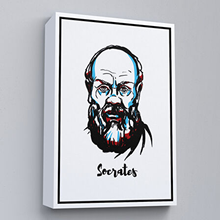 Siyah Çerçeveli Socrates Dekoratif Kanvas Tablo