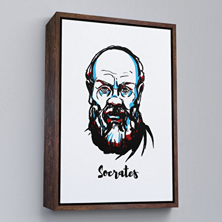 Siyah Çerçeveli Socrates Dekoratif Kanvas Tablo