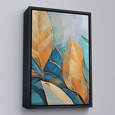 Siyah Çerçeveli Renkli Yaprak Tablosu