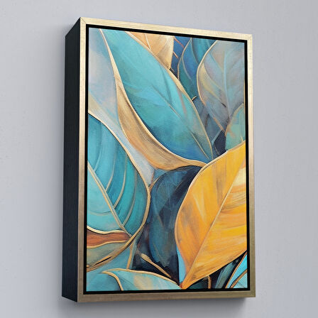 Kahverengi Çerçeveli Renkli Yaprak Tablosu