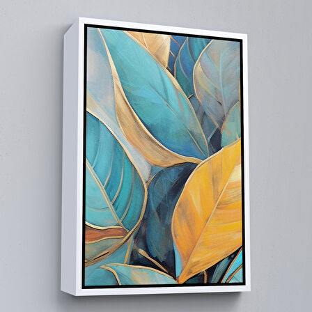 Kahverengi Çerçeveli Renkli Yaprak Tablosu