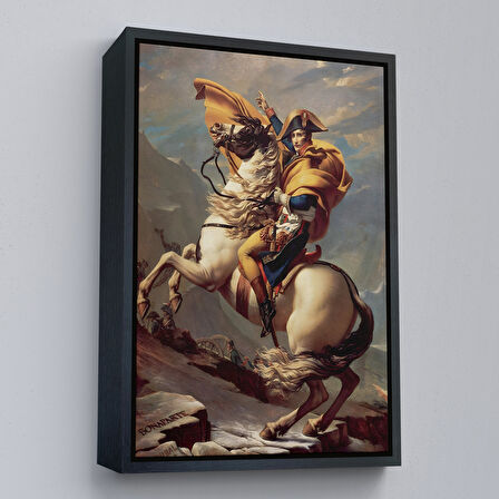 Beyaz Çerçeveli Alpleri Aşan Napolyon Duvar Tablosu