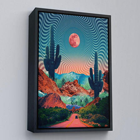 Siyah Çerçeveli Amerika Kolarado Yol Manzarası Duvar Tablosu