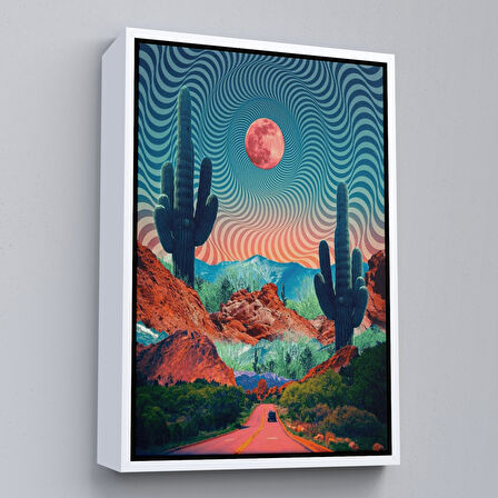 Siyah Çerçeveli Amerika Kolarado Yol Manzarası Duvar Tablosu