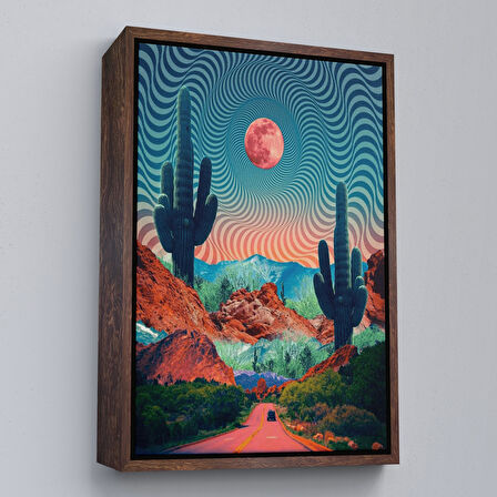 Siyah Çerçeveli Amerika Kolarado Yol Manzarası Duvar Tablosu