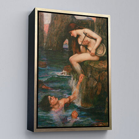 Kahverengi Çerçeveli John William Waterhouse 1849-1917 İngiltere Duvar Tablosu