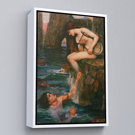 Kahverengi Çerçeveli John William Waterhouse 1849-1917 İngiltere Duvar Tablosu