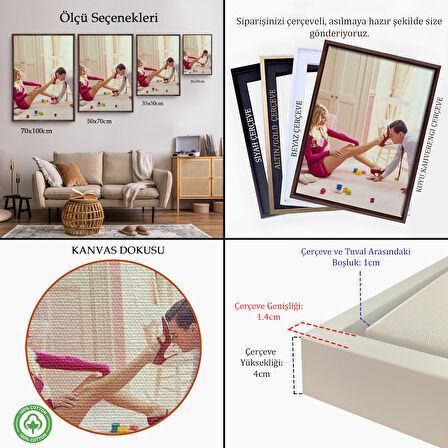 Siyah Çerçeveli Leonardo Di Caprio ve Margot Robbie The Wolf of Wall Street Filmi Tablo