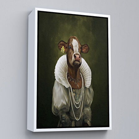 Siyah Çerçeveli Ortaçağ Soylu Dana Duvar Tablosu