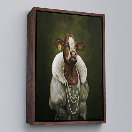 Siyah Çerçeveli Ortaçağ Soylu Dana Duvar Tablosu