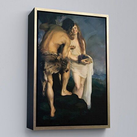 Beyaz Çerçeveli Adem ile Havva Duvar Tablosu