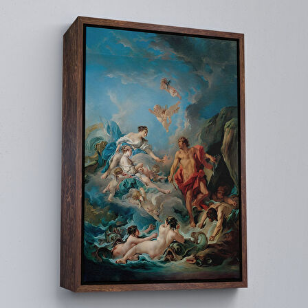 Beyaz Çerçeveli Juno, Aeolus'tan Rüzgarları Serbest Bırakmasını İstiyor, François Boucher Rönesans Tablosu