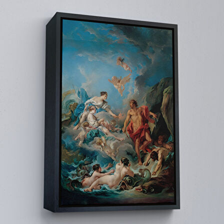 Siyah Çerçeveli Juno, Aeolus'tan Rüzgarları Serbest Bırakmasını İstiyor, François Boucher Rönesans Tablosu