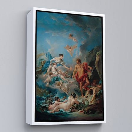 Altın Çerçeveli Juno, Aeolus'tan Rüzgarları Serbest Bırakmasını İstiyor, François Boucher Rönesans Tablosu