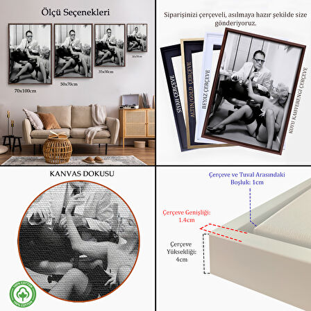 Beyaz Çerçeveli Marilyn Monroe ile Arthur Miller Duvar Tablosu