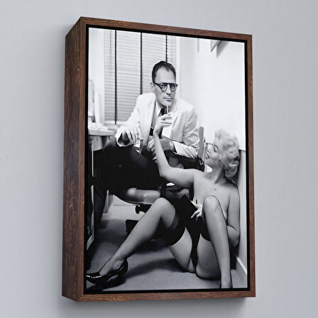 Beyaz Çerçeveli Marilyn Monroe ile Arthur Miller Duvar Tablosu
