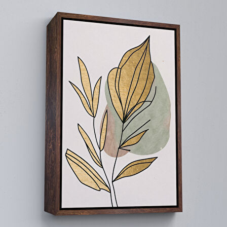 Altın Çerçeveli Soyut Dallar Tablosu