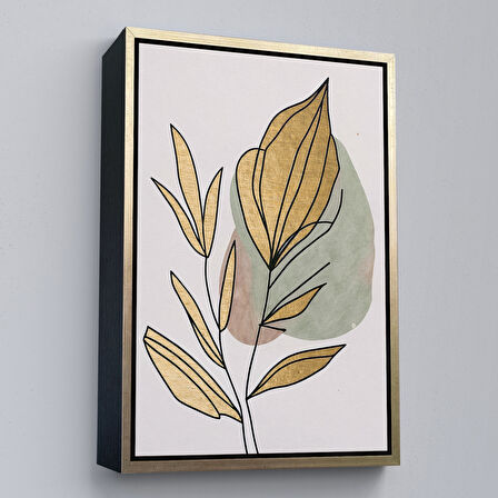 Beyaz Çerçeveli Soyut Dallar Tablosu