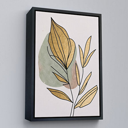 Altın Çerçeveli Soyut Dallar Tablosu