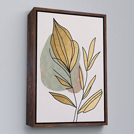 Altın Çerçeveli Soyut Dallar Tablosu