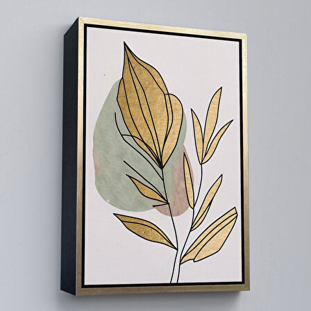 Beyaz Çerçeveli Soyut Dallar Tablosu