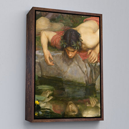 Altın Çerçeveli Yankı ve Nergis Ayrıntı Tablosu, John William Waterhouse