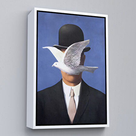 Siyah Çerçeveli Melon Şapkalı Adam René Magritte Duvar Tablosu