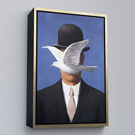 Siyah Çerçeveli Melon Şapkalı Adam René Magritte Duvar Tablosu