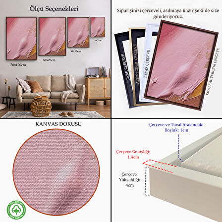 Beyaz Çerçeveli Yağlıboya Görünümlü Modern Tablo