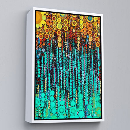 Altın Çerçeveli Renkli Sarmaşık Duvar Tablosu