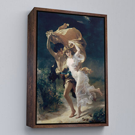 Kahverengi Çerçeveli Fırtına Dekoratif Duvar Tablosu